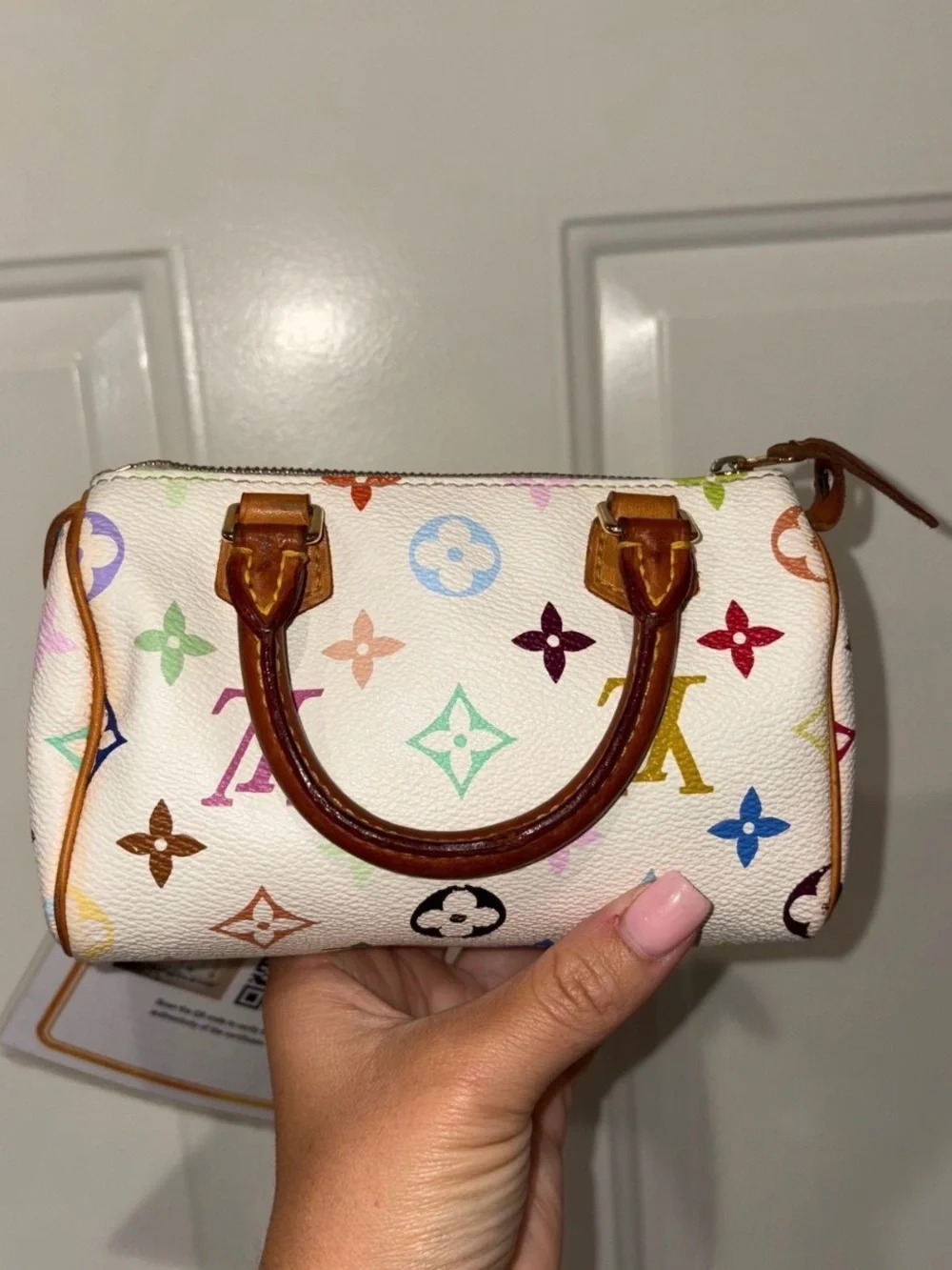Louis Vuitton x Takashi Murakami Multicolore Mini Speedy HL Blanc